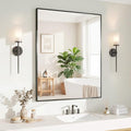 Koonmi Black Mirrors for Wall, 30x36 Inch Bathroom Mirror, Rectangular Wall by KOONMI
