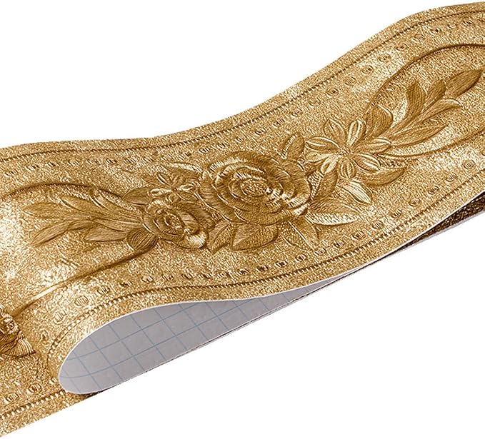 REDODECO 3D Flower Pattern Molding Peel Stick Wall Border by REDODECO