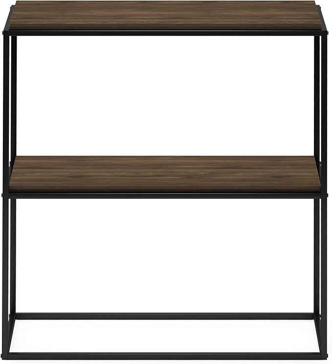 Furinno Moretti Modern Wide Stackable Metal Shelf, Columbia Walnut - Image 6