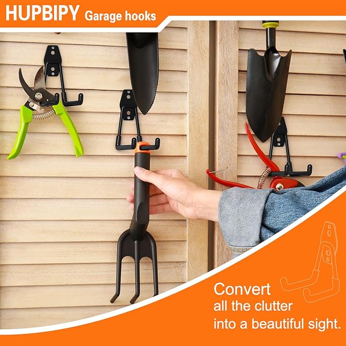 HUPBIPY Heavy Duty Garage Hooks 6 Pack, 2.8 inch Small U Shaped Hanger - Image 4
