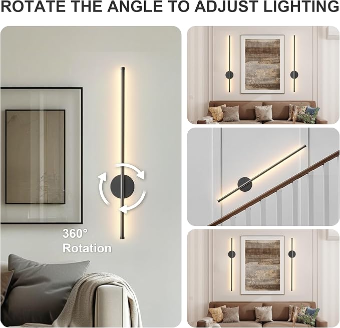 Battery Operated Modern Wall Sconces Set of Two, Rechargeable Wireless Wall - Image 7