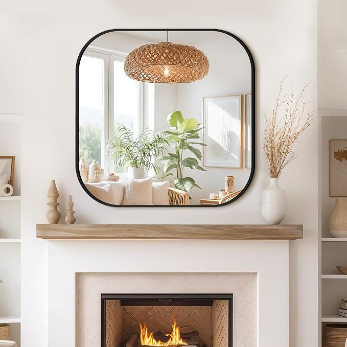 Bathroom Mirror for Wall, HD Reflection Shatterproof Square Mirror for Living - Image 6