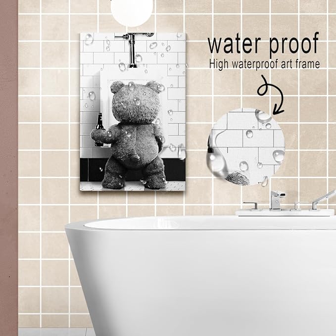 DIHSIEG 12x16 Canvas Wall Art funny bathroom wall art Print Poster Vintage - Image 3