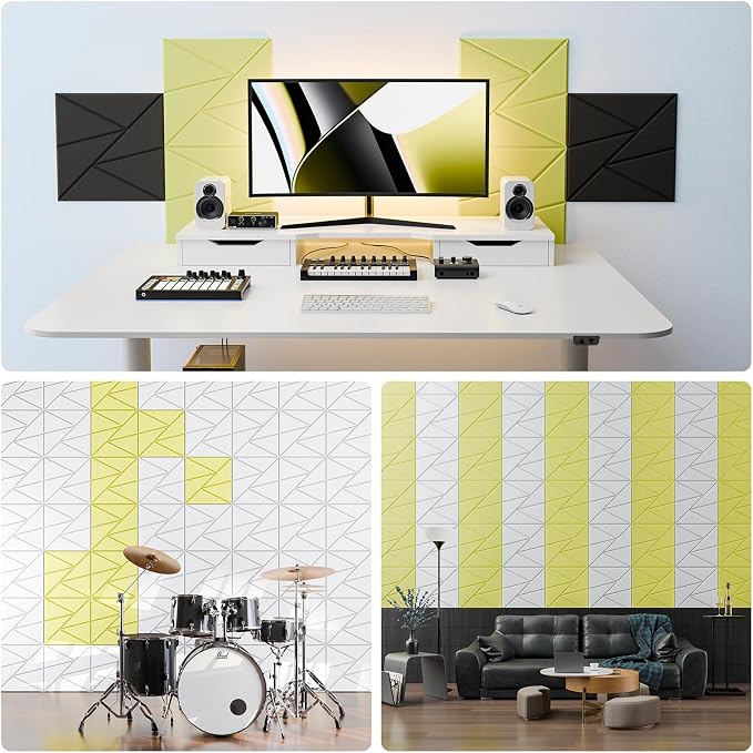 12 Pack Acoustic Panels with Self-Adhesive, Sound Panels High Density, - Image 4