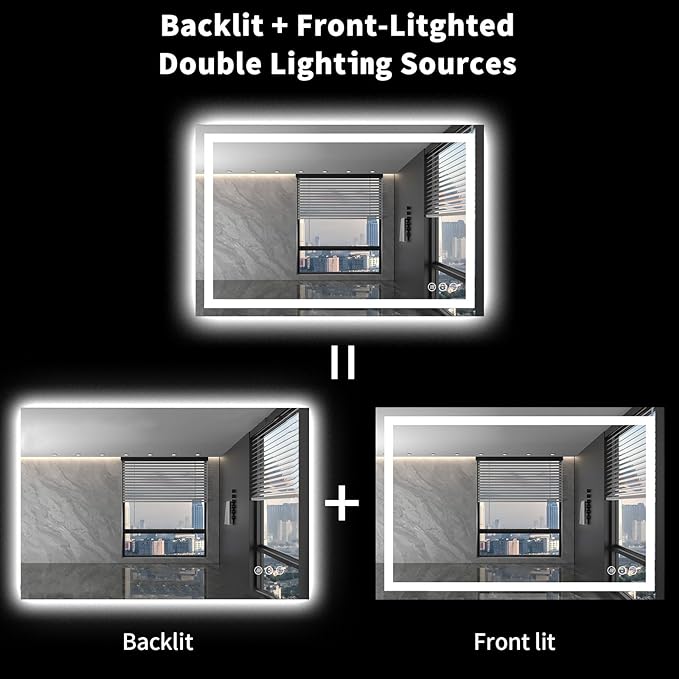 LOAAO 48X36 LED Bathroom Mirror - Image 7