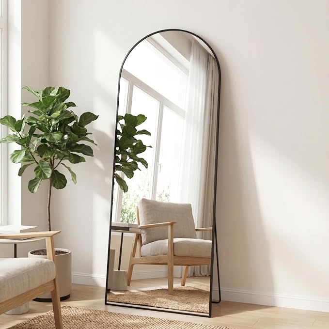Sweetcrispy 56"x21" Arched Full Length Mirror, Leaning or Standing Full Body - Image 2