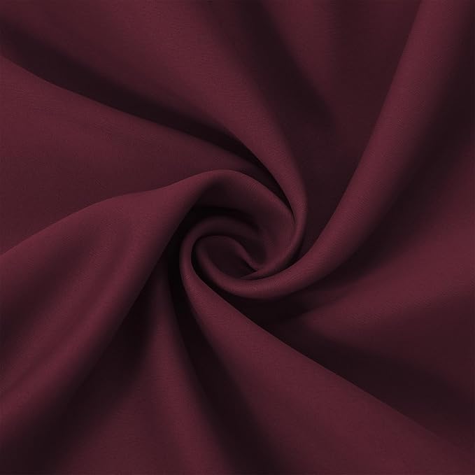LEMOMO Burgundy Red Blackout Curtains 66 x 63 Inch Length/Set of 2 Curtain - Image 5