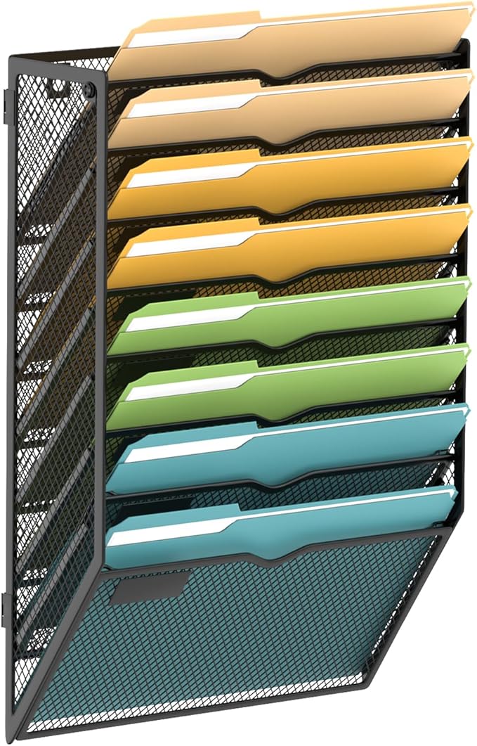 SUPEASY 8 Tier Wall File Organizer, Hanging Wall Mounted Mail Organizer by SUPEASY