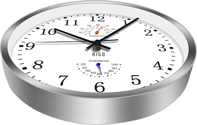 HITO 14 Inch Silent Wall Clock Battery Operated, Large Wall Clock - Image 2