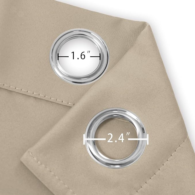 LEMOMO Khaki Thermal Blackout Curtains/52 x 72 Inch/Set of 2 Panels Room - Image 5