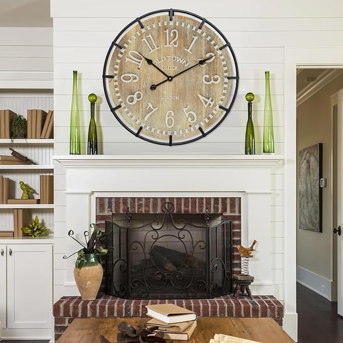 EMAX HOME 24 Inch Large Farmhouse Wall Clock by EMAXHOME