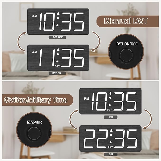 DreamSky Wooden Digital Alarm Clock - Image 5