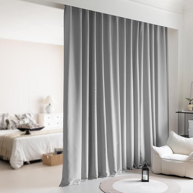 Room Divider Curtains, Extra Wide Theater Curtains Perfect by KNEOQIT
