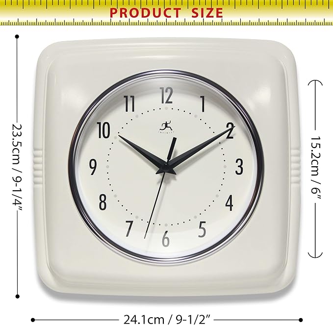 Infinity Instruments Square Retro Wall Clock - Image 7