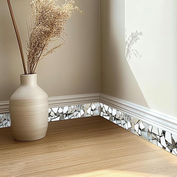 HOMETITUTE Wallpaper Border Peel and Stick Wall Decor PVC Mosaic Mirror Look - Image 5