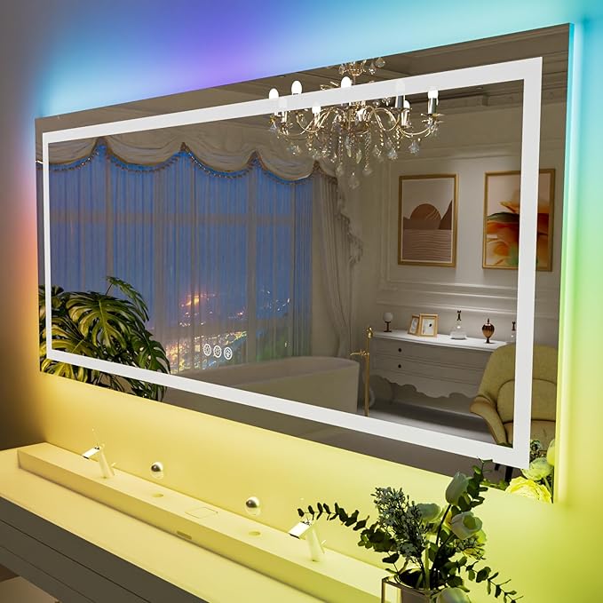 LOAAO 60”X40“ RGB LED Bathroom Mirror - Image 2