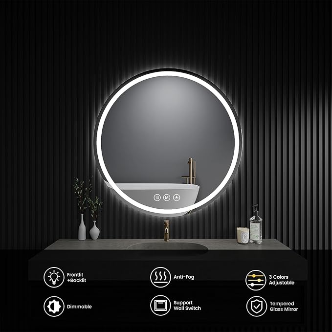 LED Bathroom Mirror 20 Inch Round Bathroom Mirror - Image 6