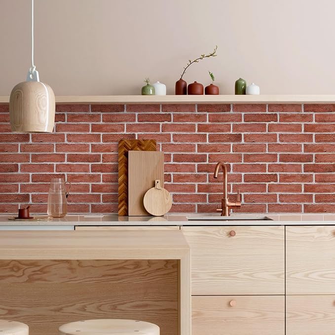 COMSTICKC 3D Faux Brick Wall Panel Peel and Stick, 3D Brick Wall Stickers - Image 6
