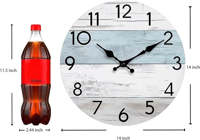 KECYET Wall Clock Silent Non-Ticking 14 Inch Battery Operated Country Large - Image 4