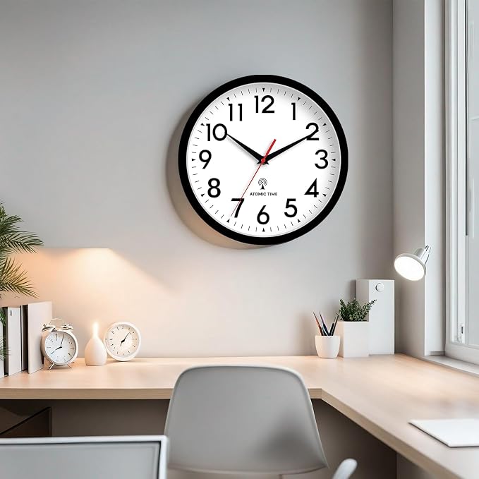 DAXSMY Atomic Wall Clock Analog 10 Inch Battery Operated Modern Decorative - Image 7