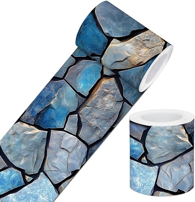 IVN Wallpaper Border Peeling and pasting Wall Stone Texture Decoration Wall by IVN