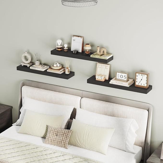RALGEND Floating Shelves for Wall, 1.5" Thick Wall Shelf Set of 3 - Image 8