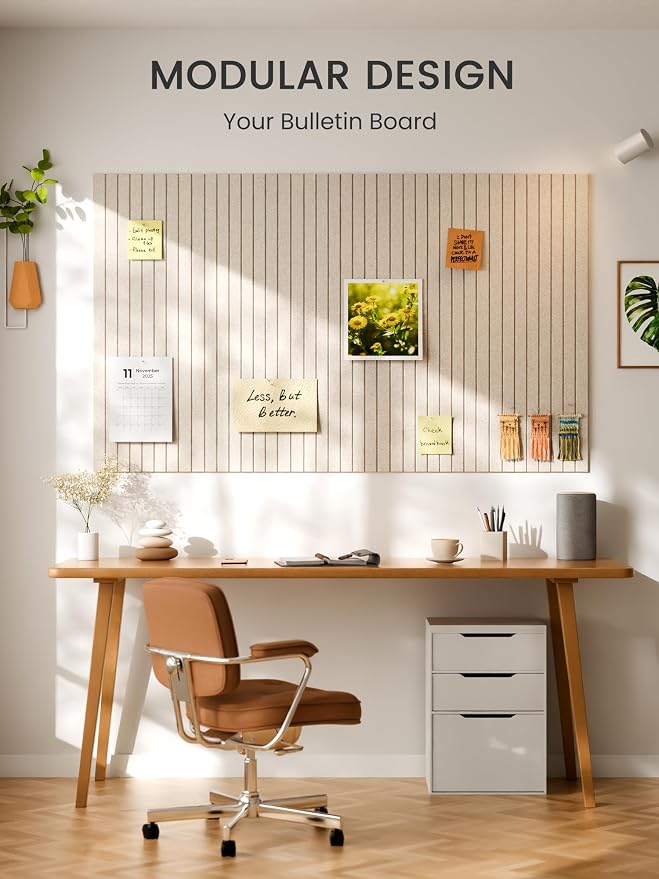 Bumusty Large Cork Board Alternative-48 x 36" Felt Bulletin Board Tiles - Image 6