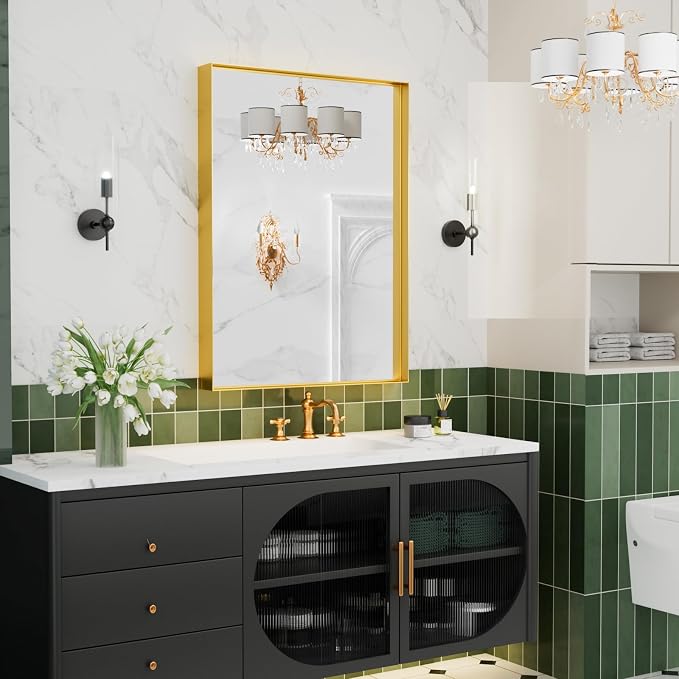 22x30 Inch Gold Bathroom Mirrors - Image 6