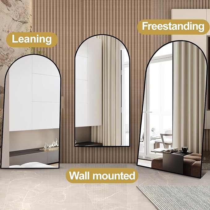 Dewfig Arched Full Length Mirror, Oversized Full Body Mirrors - Image 4