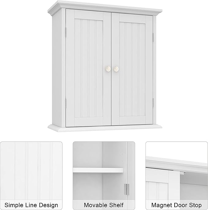 ChooChoo Bathroom Wall Cabinet, Over The Toilet Space Saver Storage Cabinet - Image 4