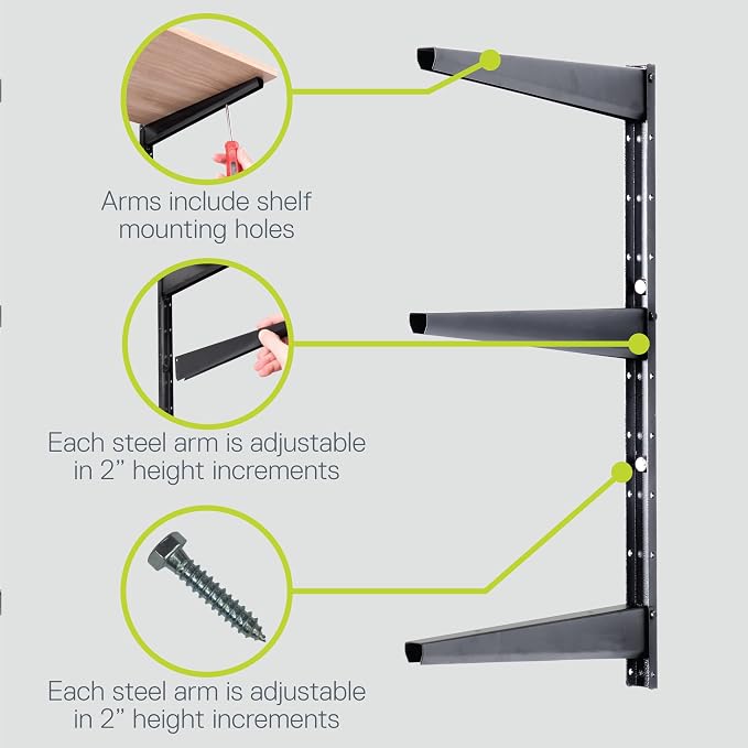Minimalistic Black Shelf Brackets by Delta Cycle, Holds Up to 480 lbs, Modern - Image 4