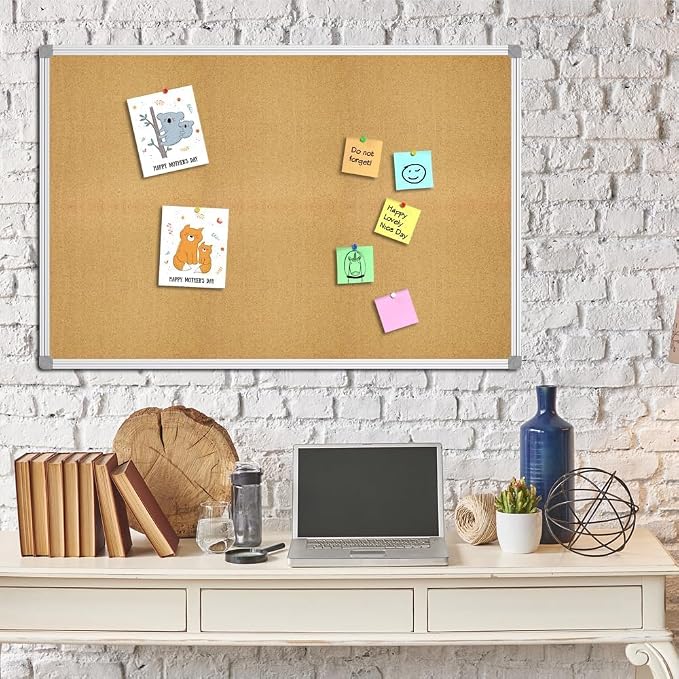 Lockways Large Cork Board Bulletin Board, Bulletin CorkBoard 72 x 36 Inch - Image 3
