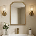 WallBeyond Wood Frame Wall Mirror Rounded Corner Arch Rectangle Mirror by WallBeyond