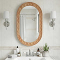Wood Bathroom Mirror, 30 x 18 Inch Wood Wall Mirror by YXDXF