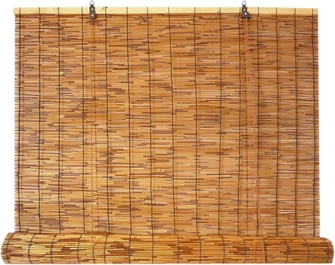 Retro Bamboo Blinds 14" 26" 32" 36" 42" 53" 60" 65" 70" 72" 76" Bamboo Roll Up by Unknown