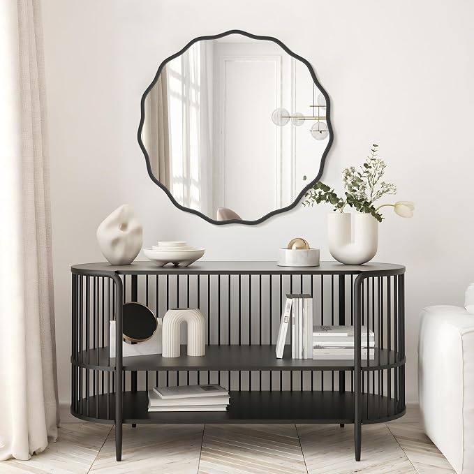 WallBeyond Round Wavy Mirror for Wall Decorative 28 inch, Modern Round Mirror - Image 4