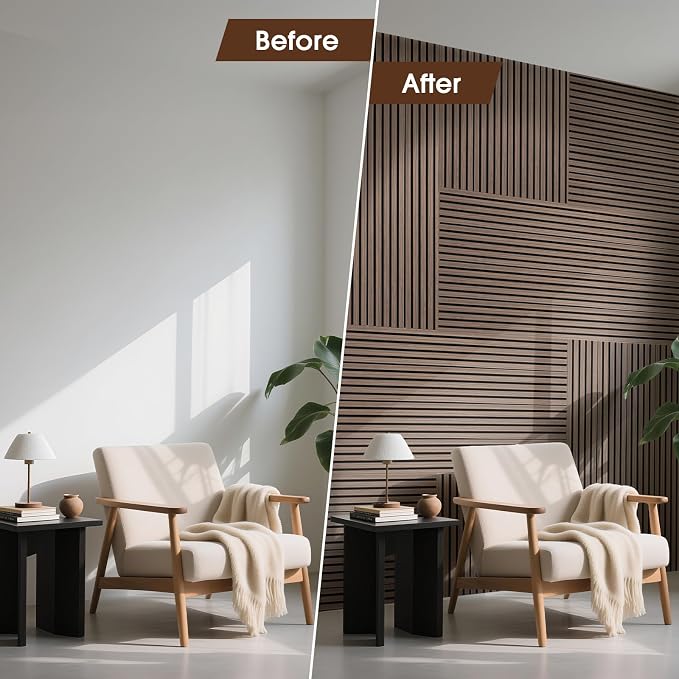 Acoustic Wood Wall Panels 4 Pack 47.6" x 23.6", Sound Proof Wooden Paneling - Image 6