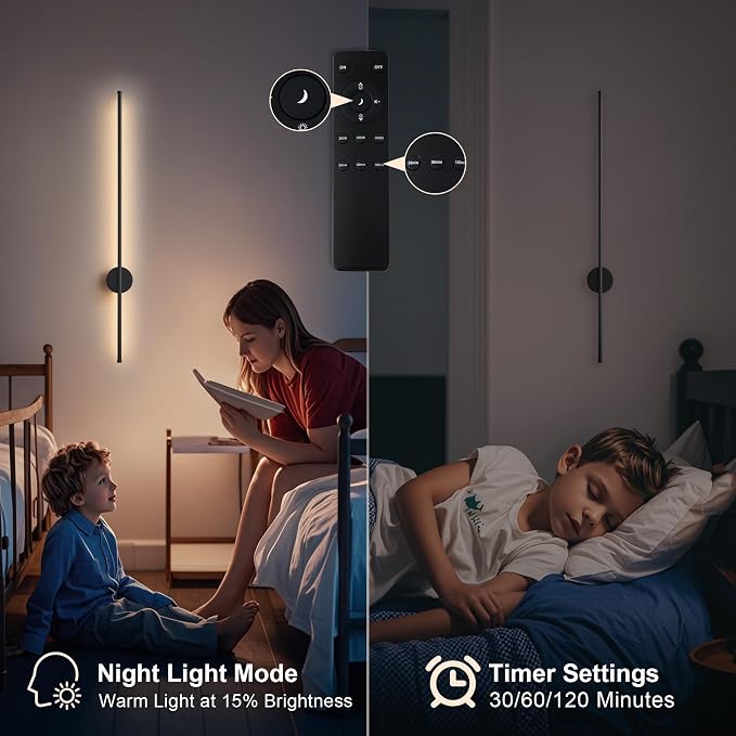 Battery Operated Modern Wall Sconces, Dimmable Wireless Wall Light Set of Two - Image 6