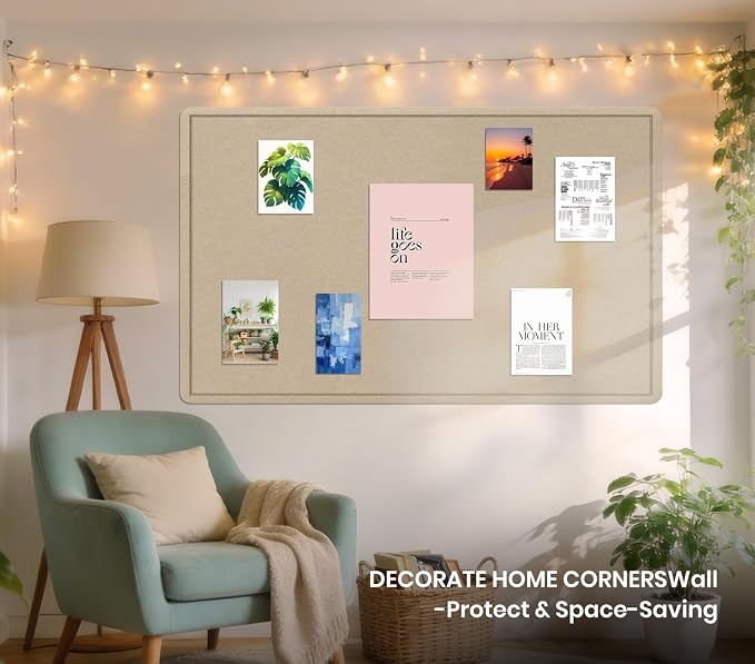 Large Bulletin Board, 48 X 36 inches Felt Board Notice Pin Board, Self-Adhesive - Image 3