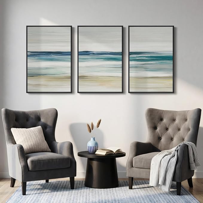 Framed Abstract Coastal Wall Art - Image 8