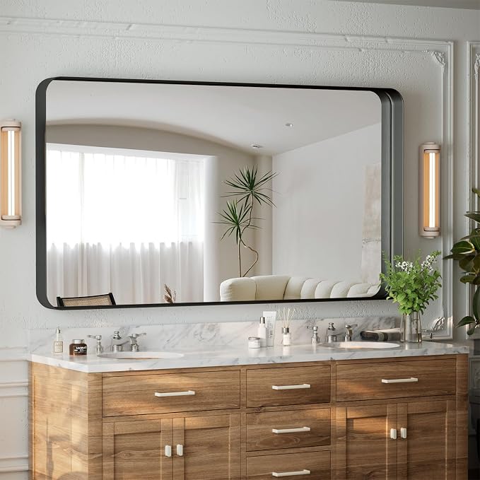 55"x 30" Black Bathroom Mirror - Image 8