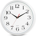 Bernhard Products White Wall Clock Silent Non Ticking, 12 Inch Quality Quartz by BernhardProducts