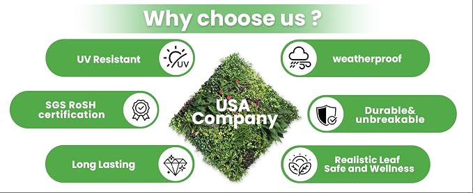 Artificial Grass Wall Panels for Indoor Outdoor, 16 Pack 20"x20", Boxwood Panels - Image 9