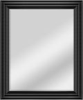 MCS 28x34 Large Wall Mirror, Brushed Black Frame & Beveled Detail Mirror by MCSIndustriesInc