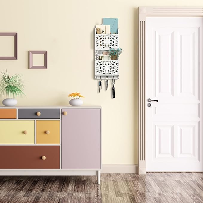 Key and Mail Holder for Wall Mail Holder for Wall, 2-Slot Mails Organizer - Image 7