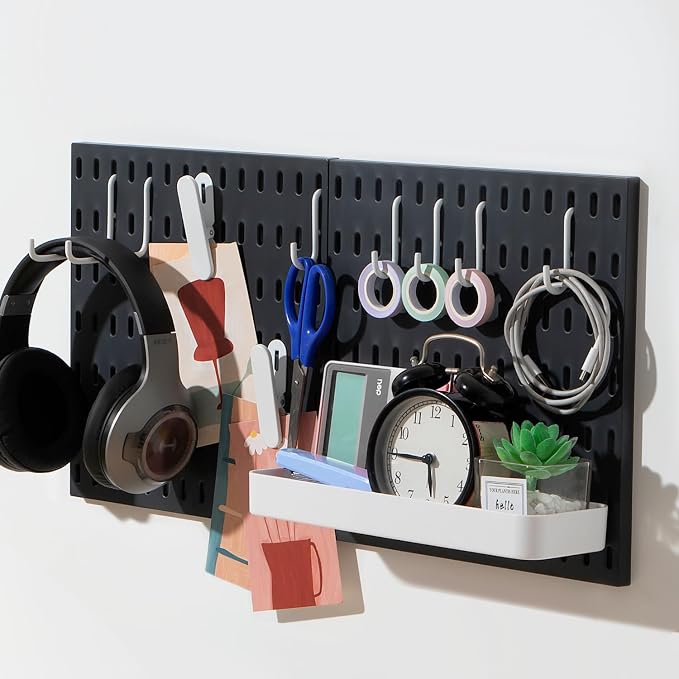 Keepo Peg Board Wall Organizer – Plastic Pegboard Panels, Modular Peg Board by Keepo