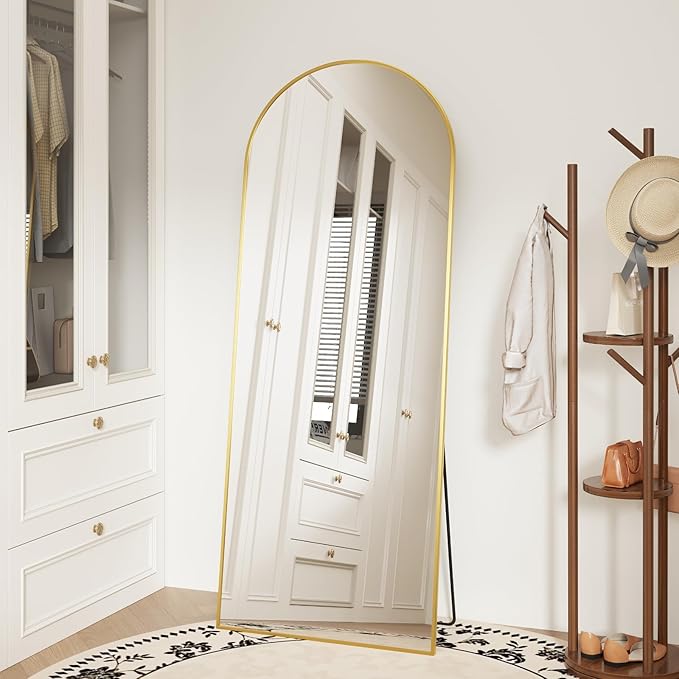 Sweetcrispy 56"x21" Arched Full Length Mirror, Leaning or Standing Full Body by Sweetcrispy