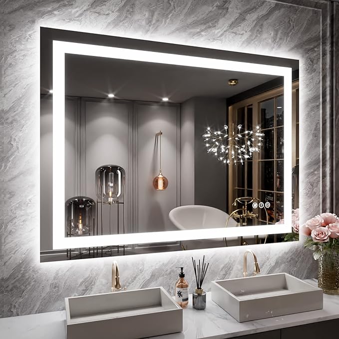 LOAAO 40X30 LED Bathroom Mirror by LOAAO