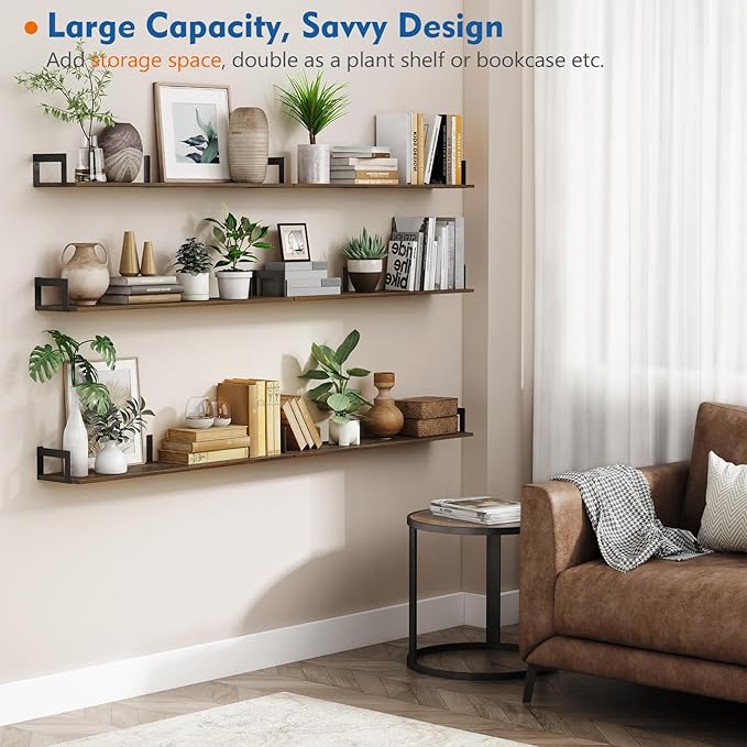Harwaya Floating Shelves for Wall 36 Inches Long 8 Inch Deep, Large Wall Book - Image 5