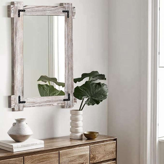 MeMoreCool White Farmhouse Bathroom Mirror 24x36 Inch, Wood Framed Decorative - Image 9
